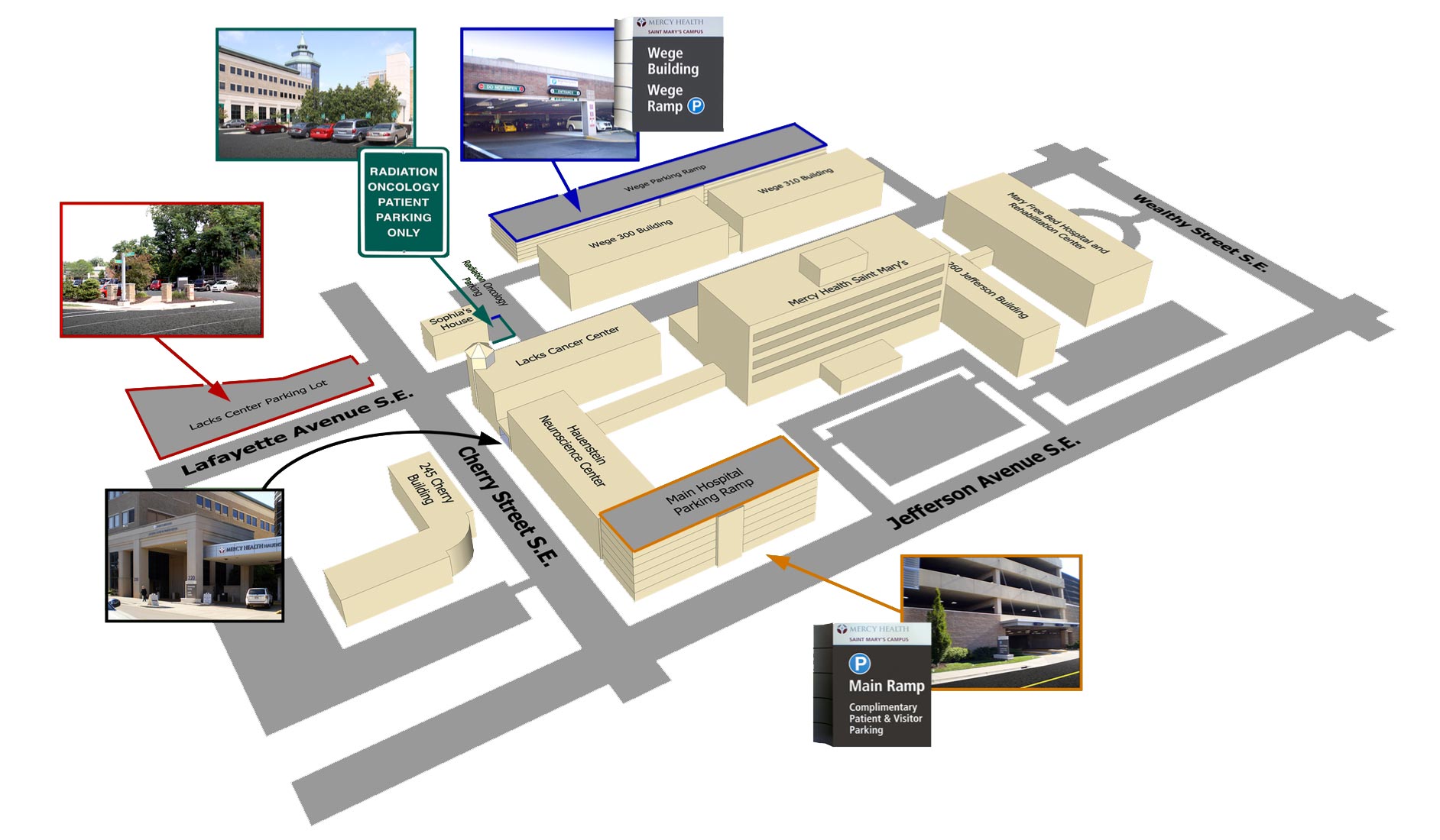 Lacks Cancer Center parking map